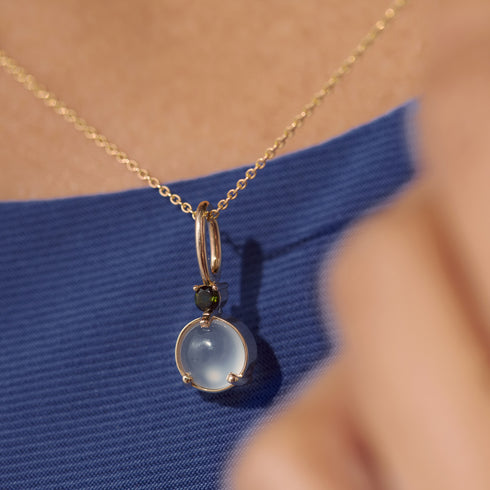 The Portal Pendant with Chalcedony in Yellow Gold